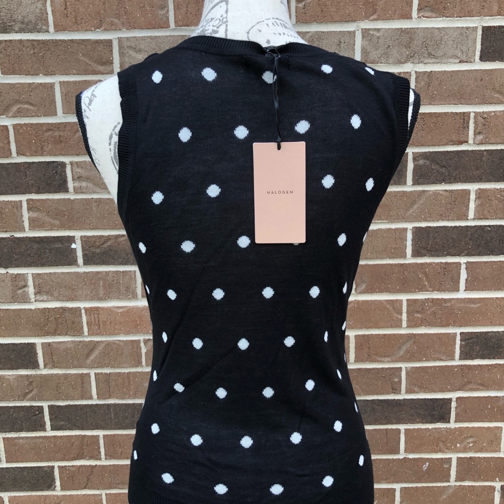 Women's Halogen Polka Dot  Knit Tank Vest Small - Picture 2 of 3
